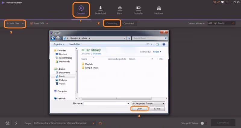 Add midi files to Uniconverter