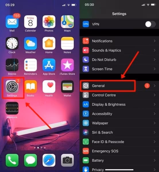 Check iPhone Settings