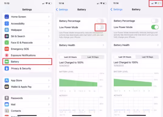Enable Low Power Mode On Iphone
